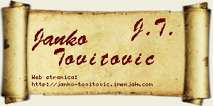 Janko Tovitović vizit kartica